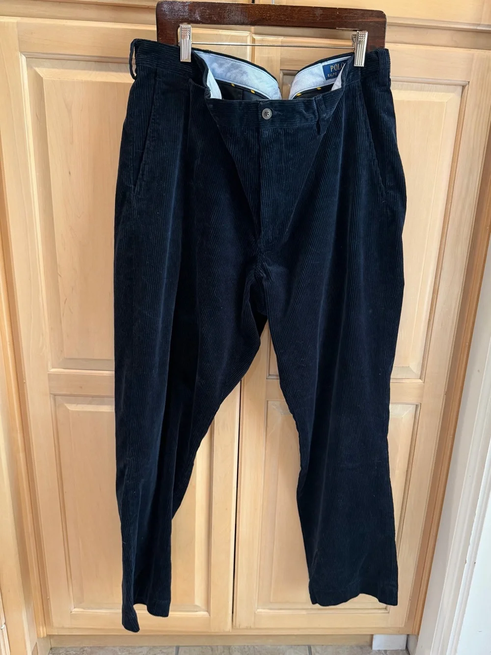 Polo Ralph Lauren Navy Blue Medium Wale Corduroy Pants 40 x 30